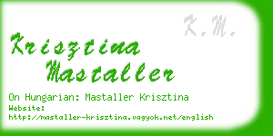 krisztina mastaller business card